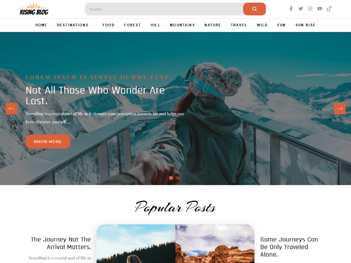 Rising Blog theme screenshot