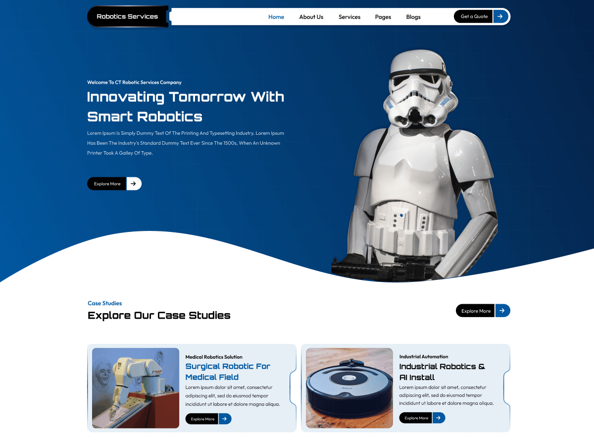 Robotics Services theme screenshot
