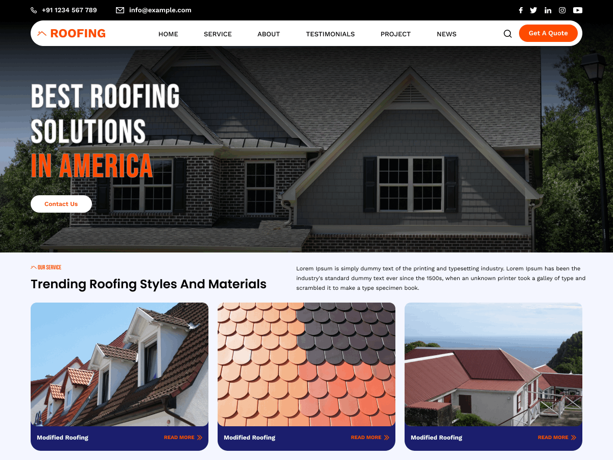 Roof Water Proofing theme screenshot