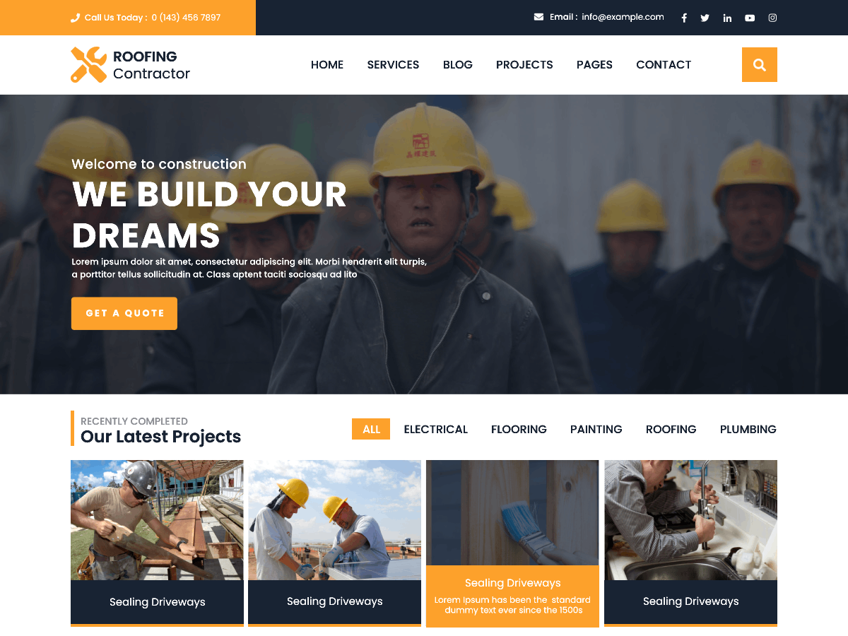 Roofing Contractor theme screenshot