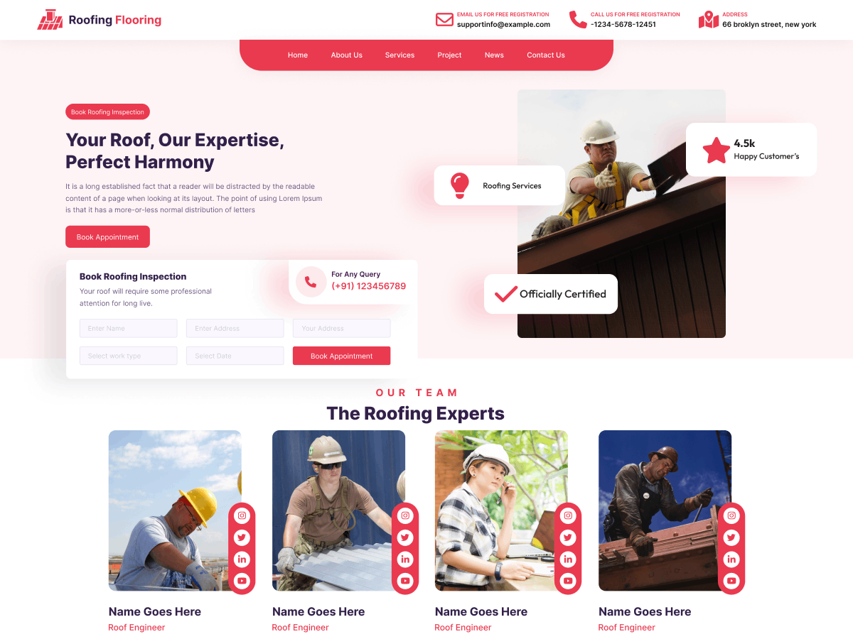 Roofing Flooring theme screenshot