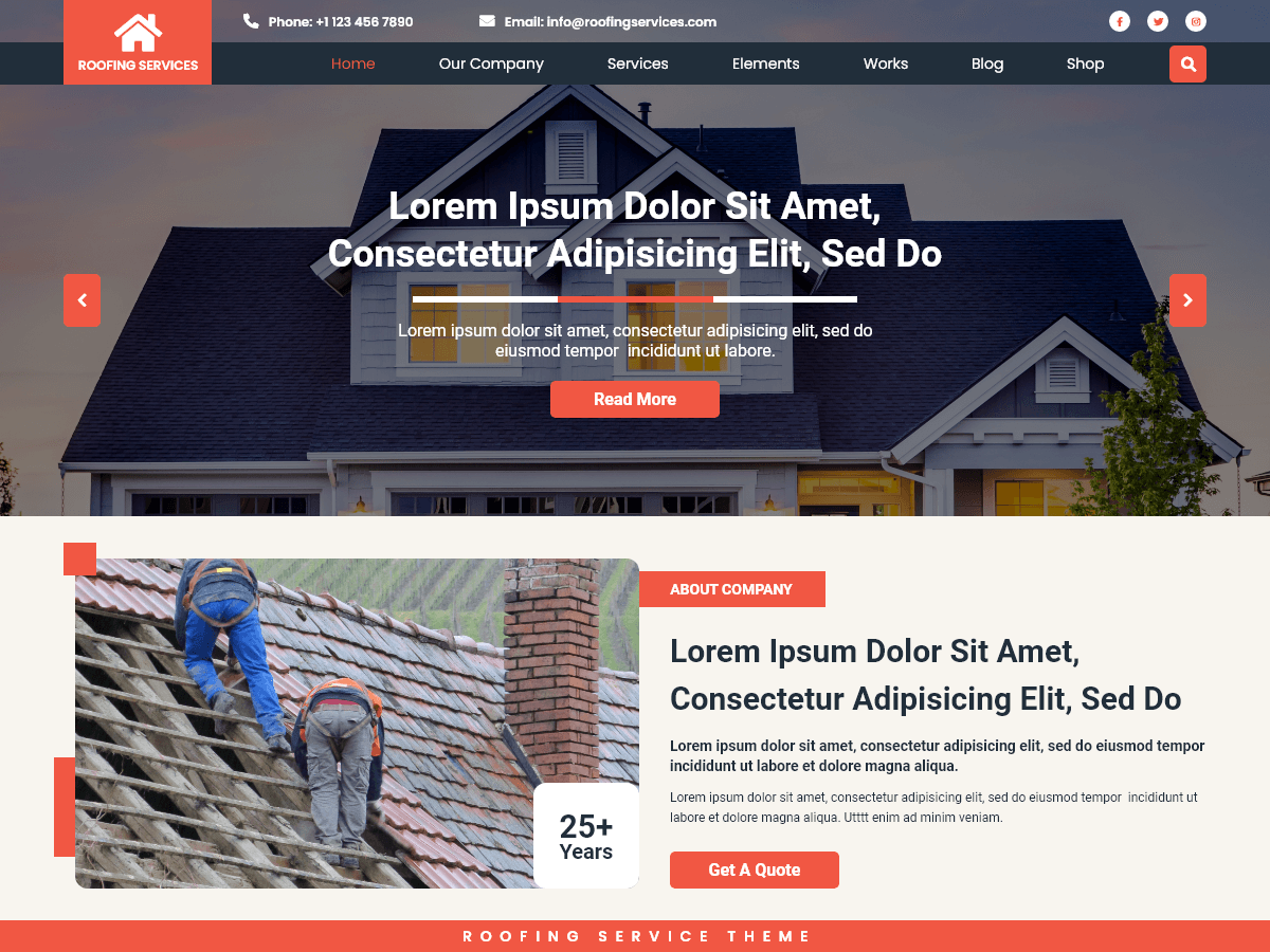Roofing Services theme screenshot