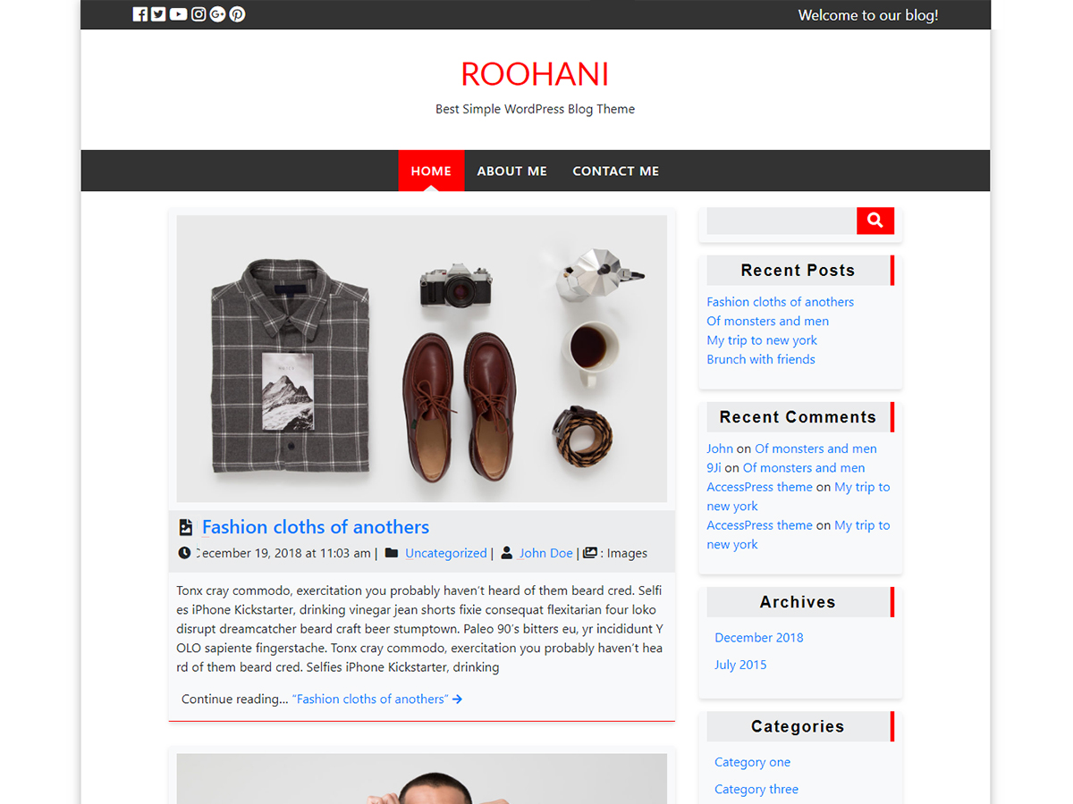 Roohani theme screenshot
