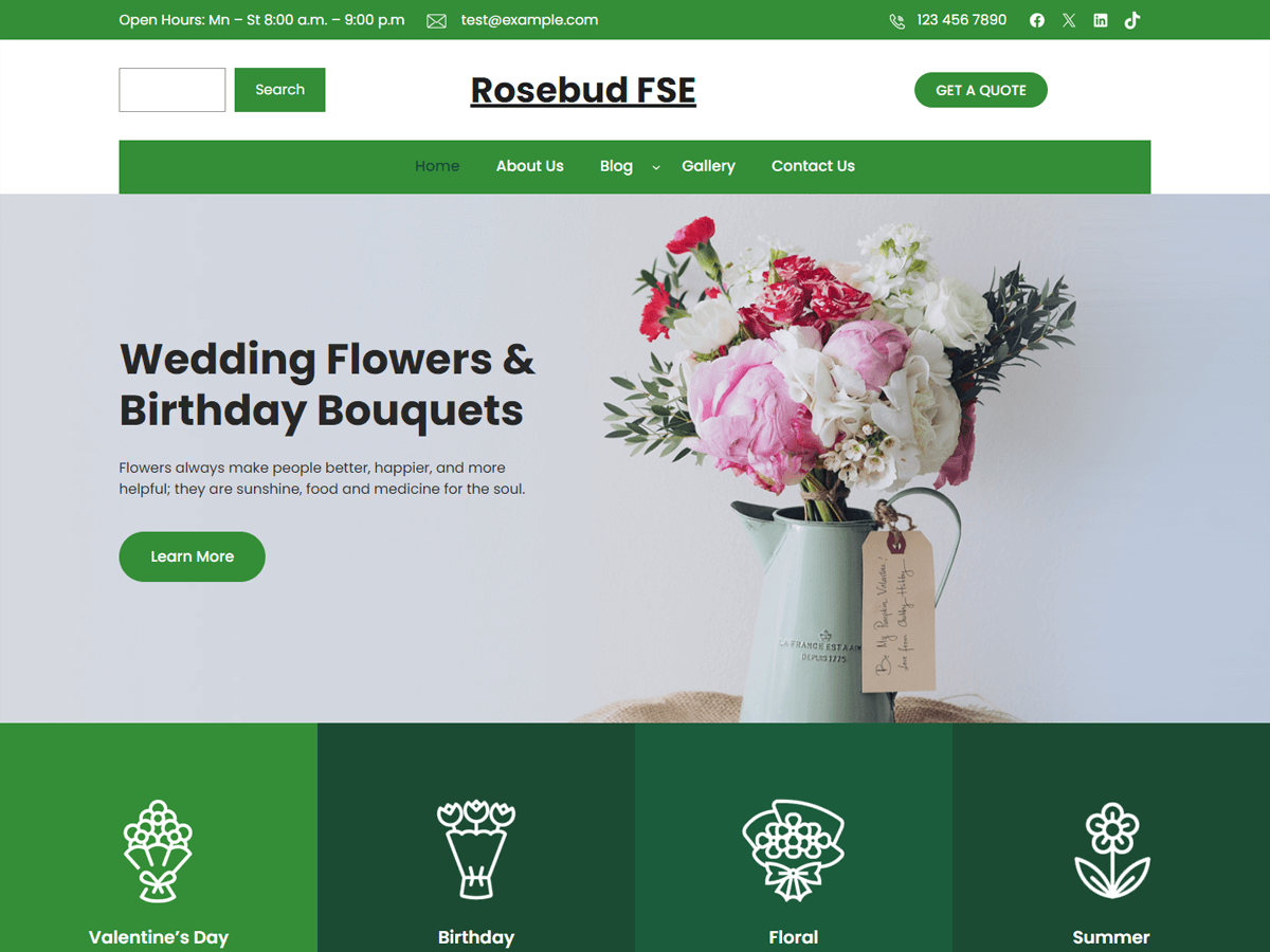 Rosebud FSE theme screenshot