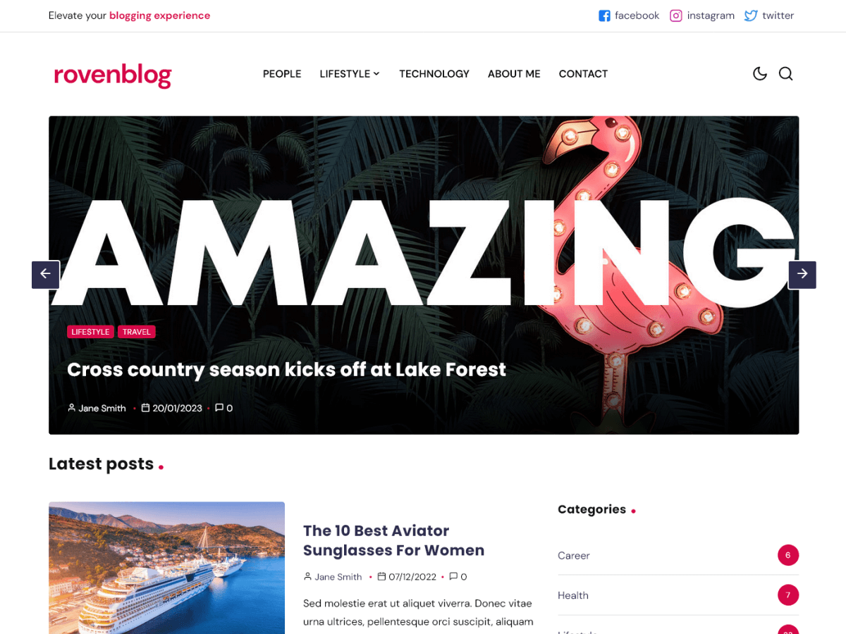 Roven Blog theme screenshot