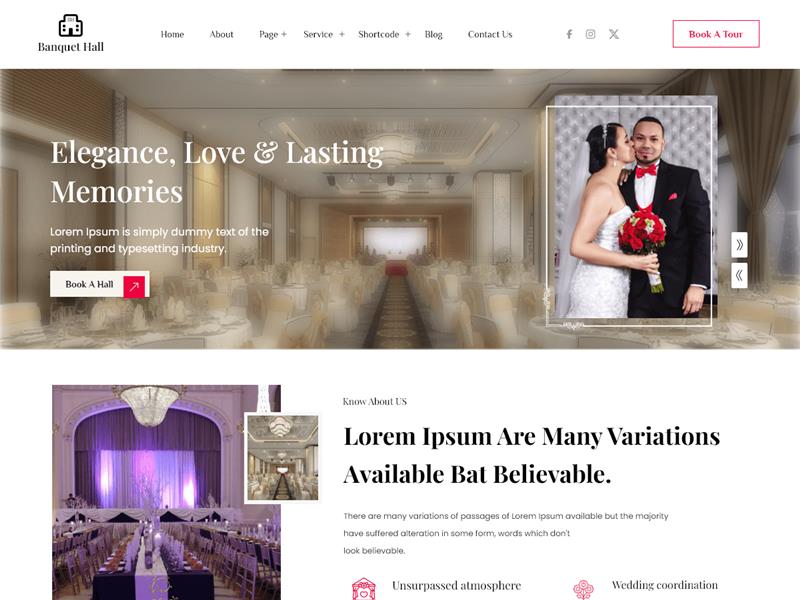 Royal Banquet Hall theme screenshot