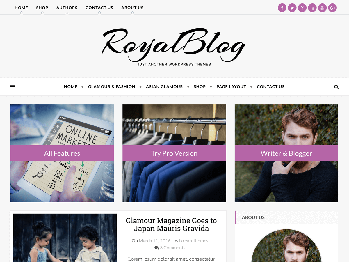 Royal Blog theme screenshot