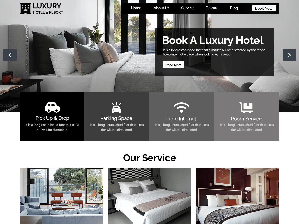Royal Luxury Hotel theme screenshot