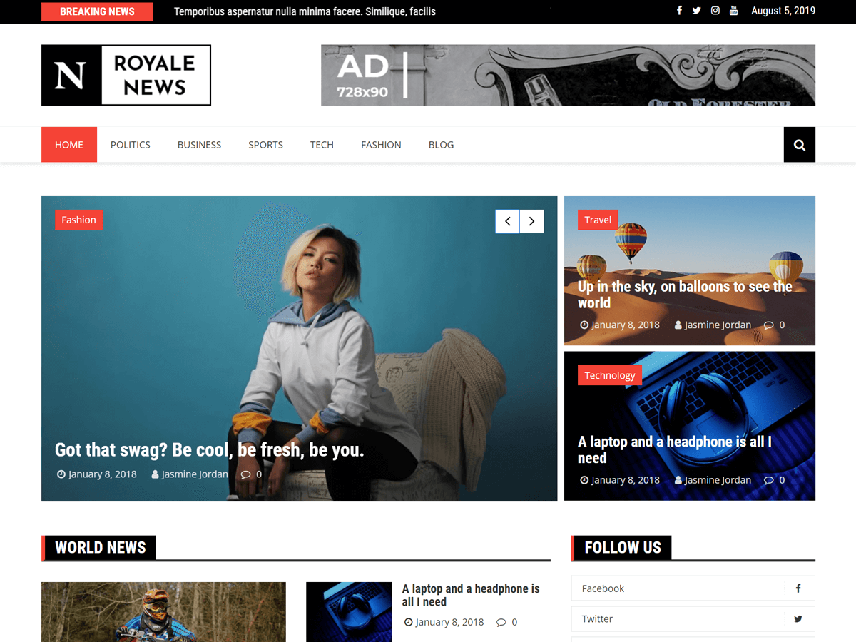 Royale News theme screenshot