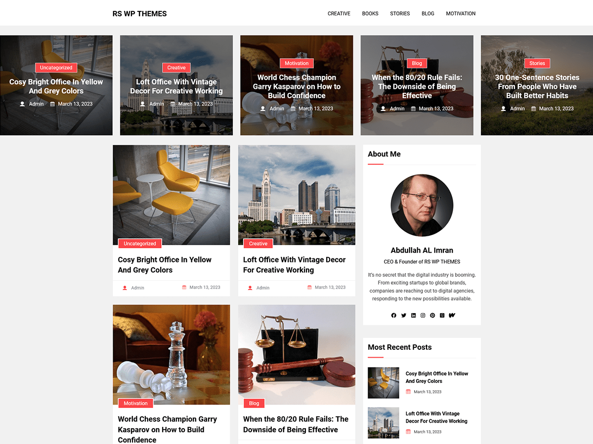 RS WP MINIMAL BLOG theme screenshot
