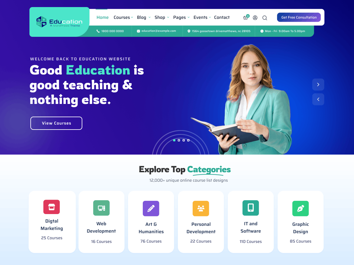 RT Education School theme screenshot