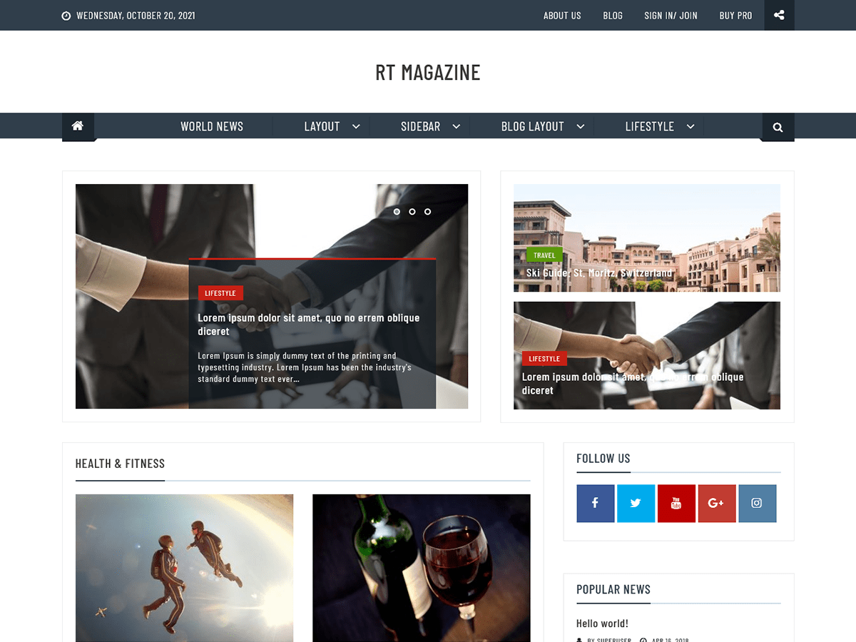 RT Magazine theme screenshot