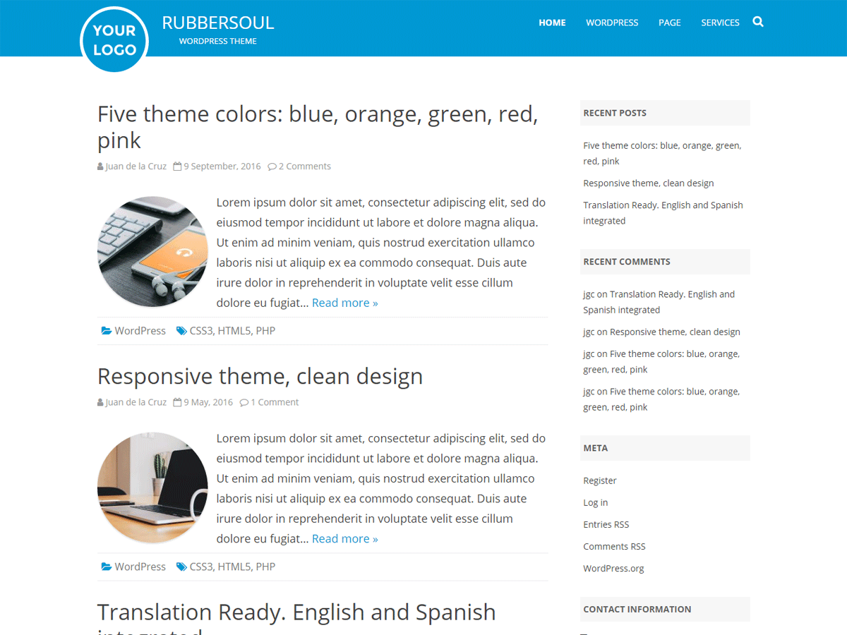 RubberSoul theme screenshot