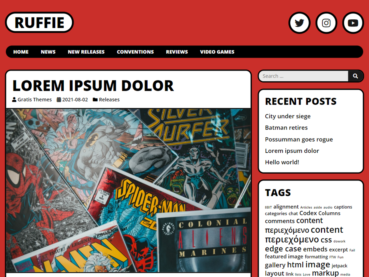 Ruffie theme screenshot