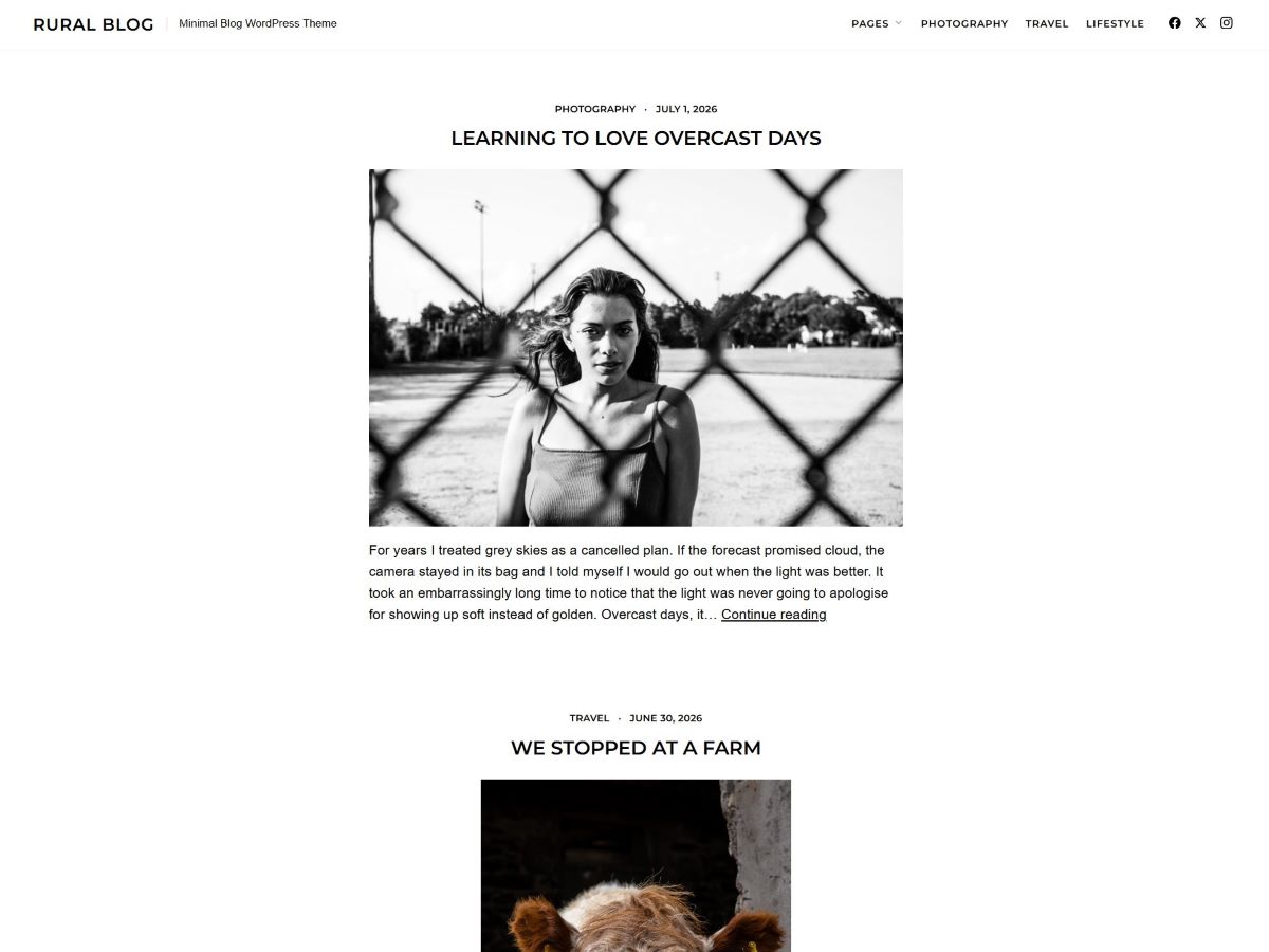 Rural Blog theme screenshot