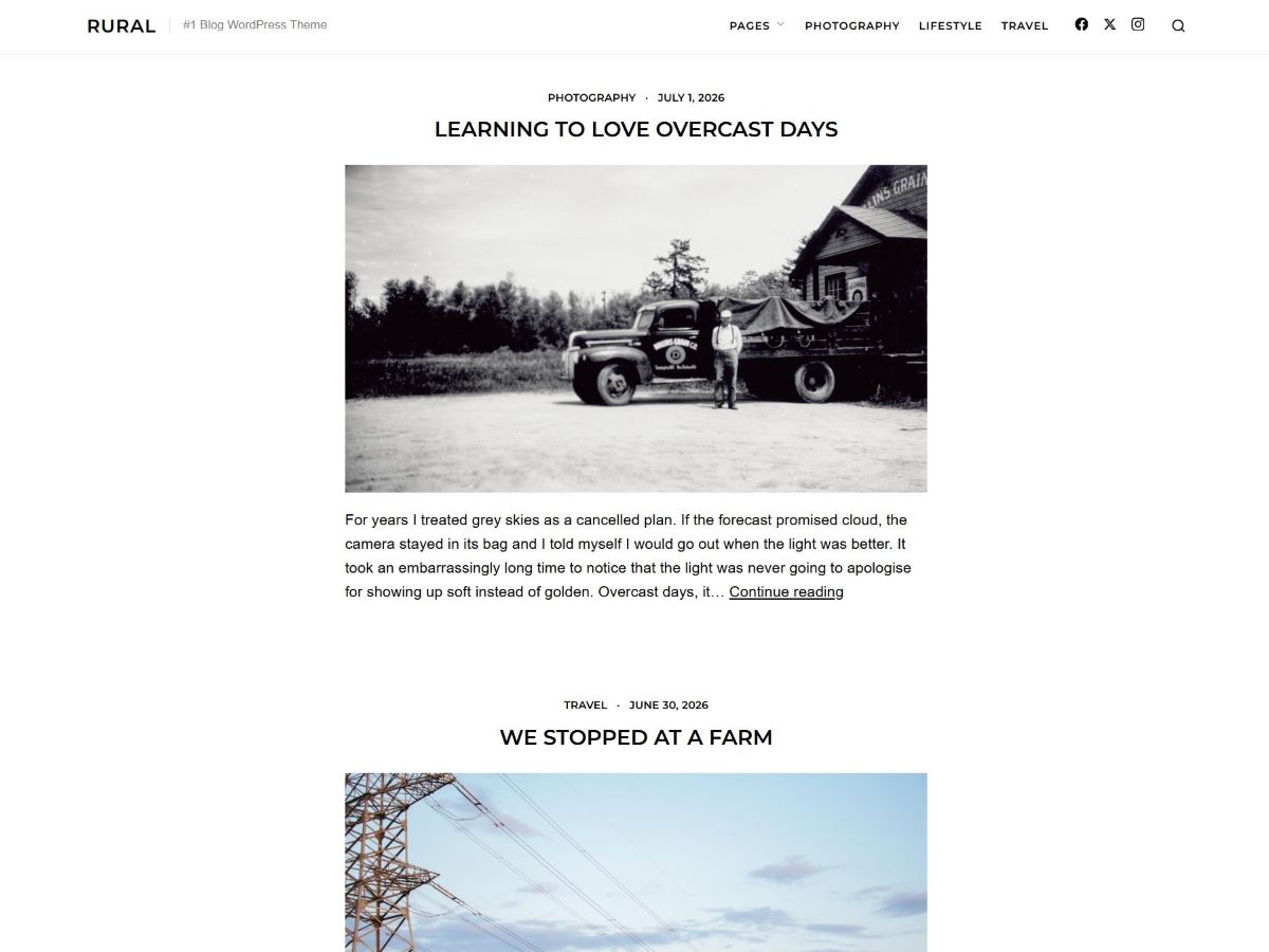 Rural Blog theme screenshot