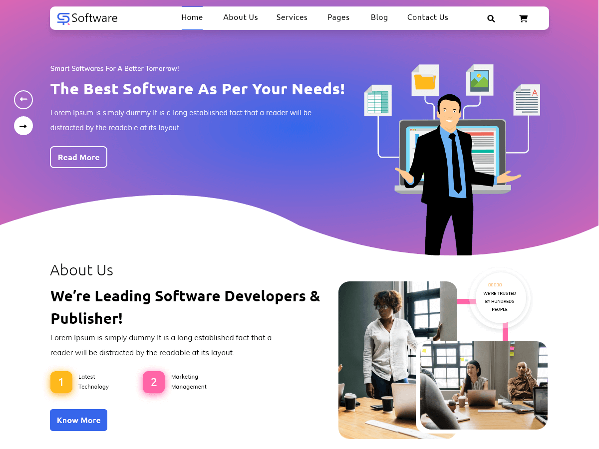 SAAS Software Technology theme screenshot