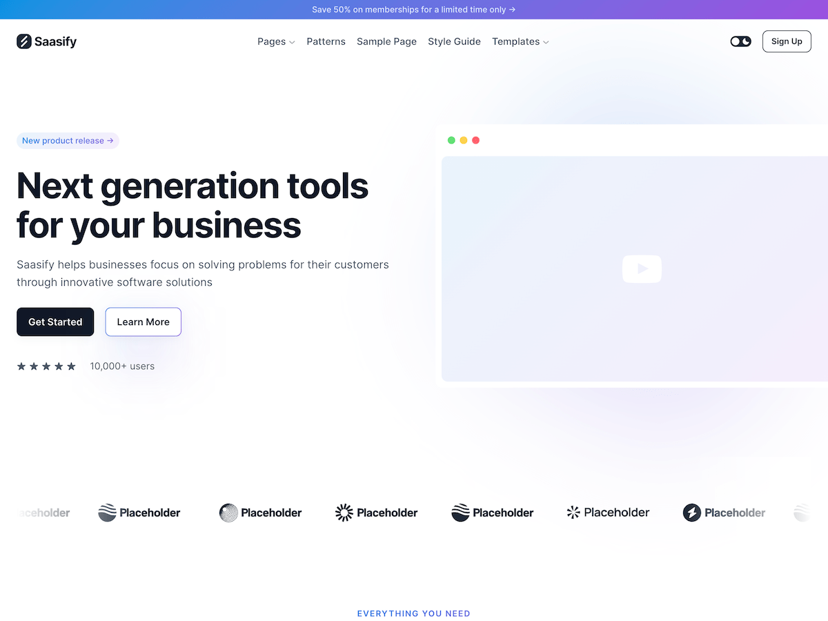 Saasify theme screenshot