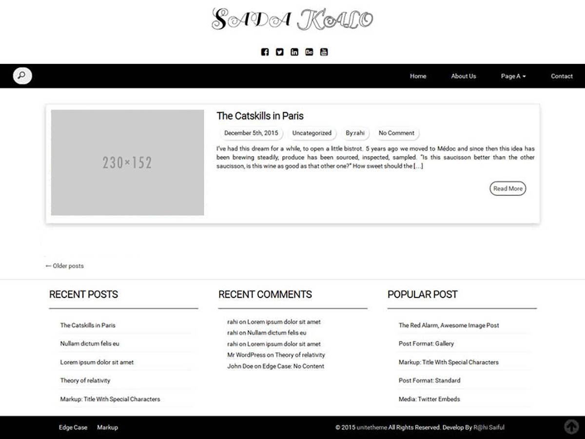 Sadakalo theme screenshot
