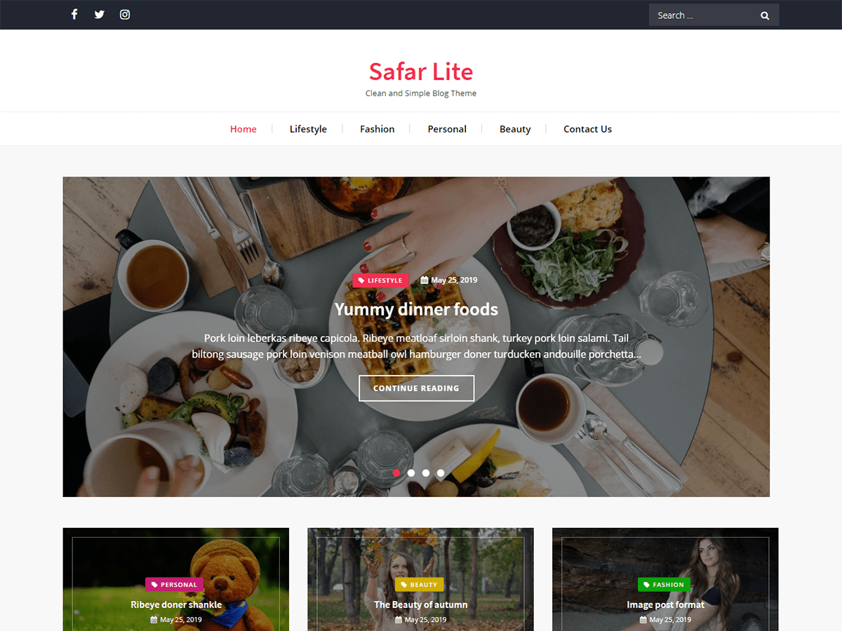 Safar Lite theme screenshot