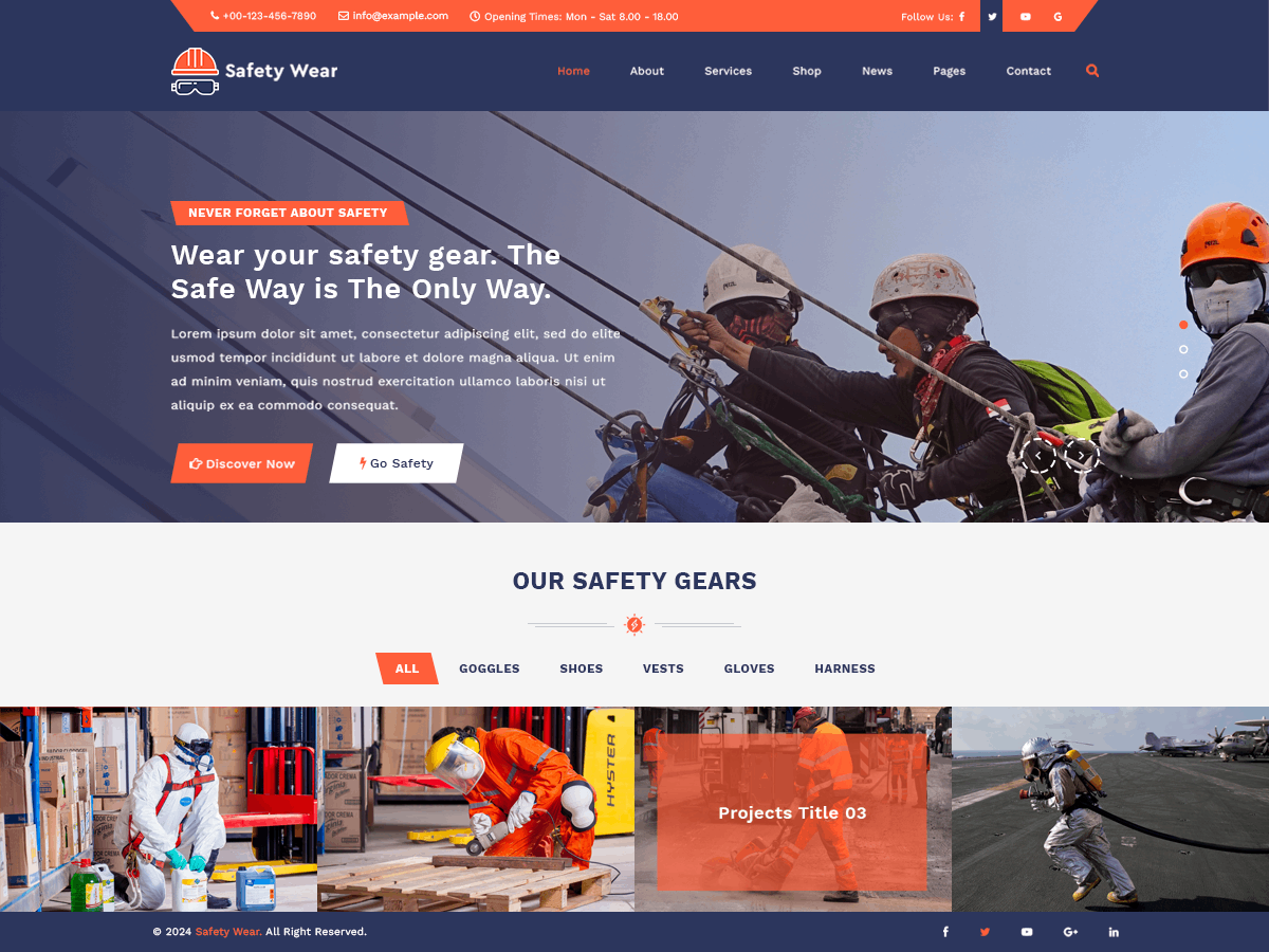Safety Wear theme screenshot