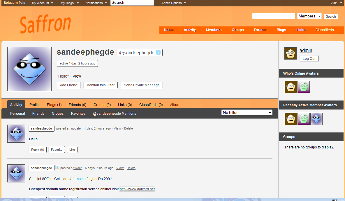 Saffron theme screenshot