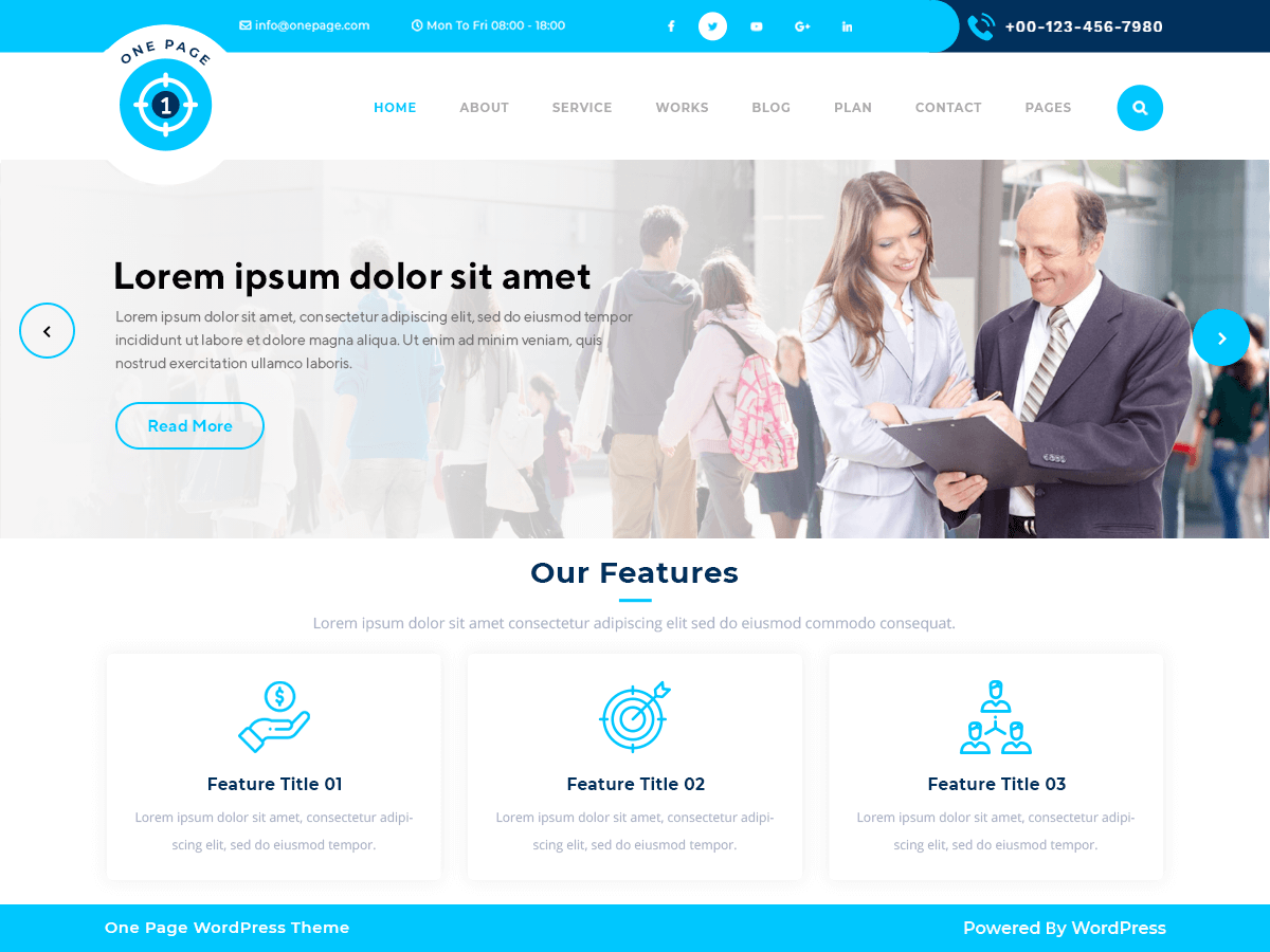 Safha One Page theme screenshot