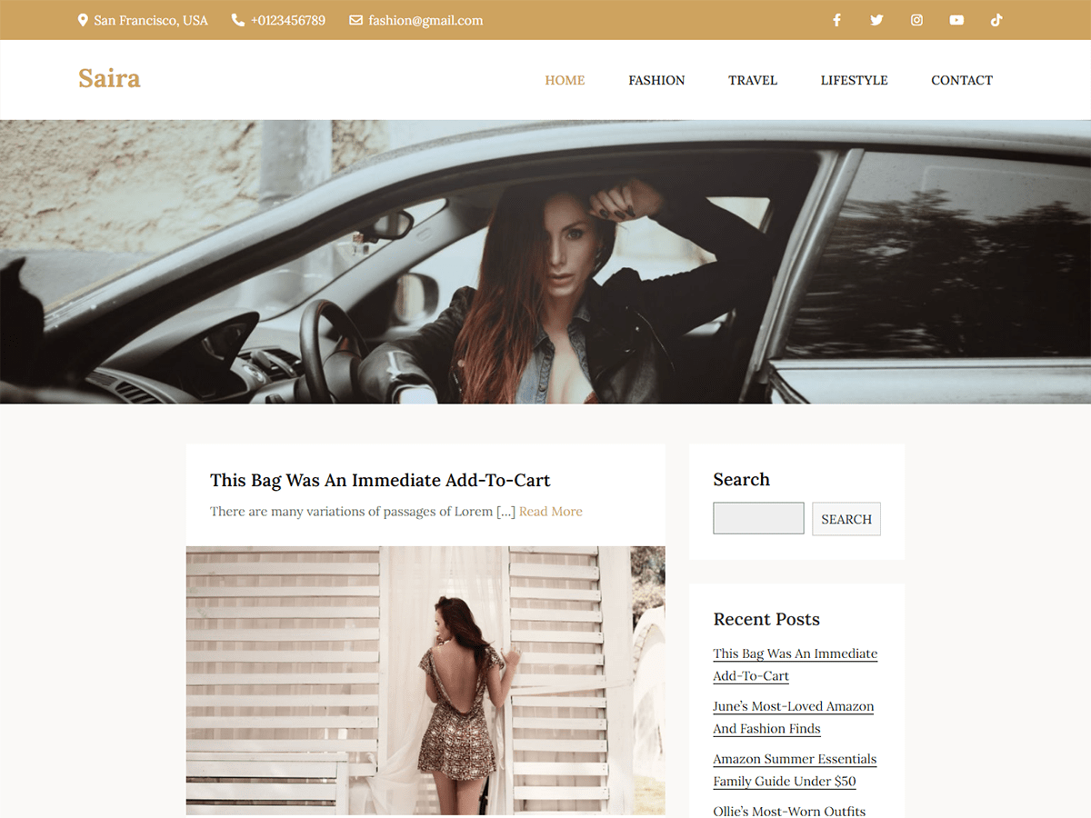 Saira theme screenshot