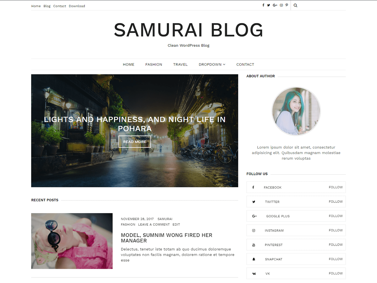 Samurai theme screenshot