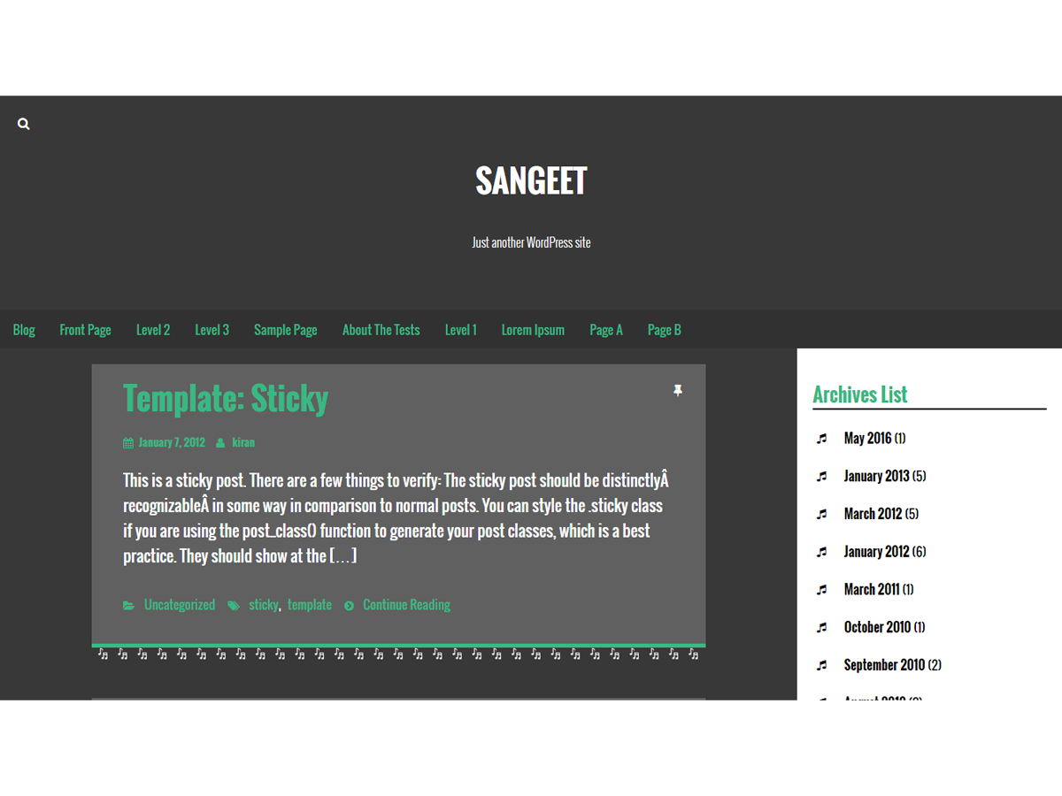 Sangeet theme screenshot