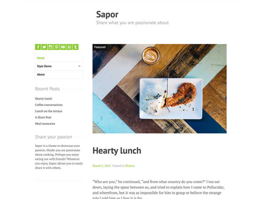 Sapor theme screenshot