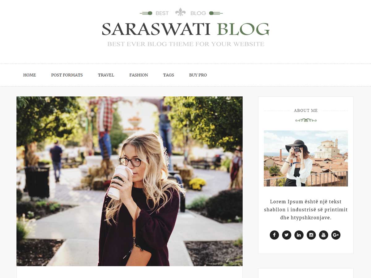 Saraswati Blog theme screenshot
