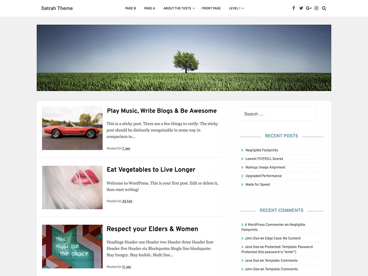 Satrah theme screenshot