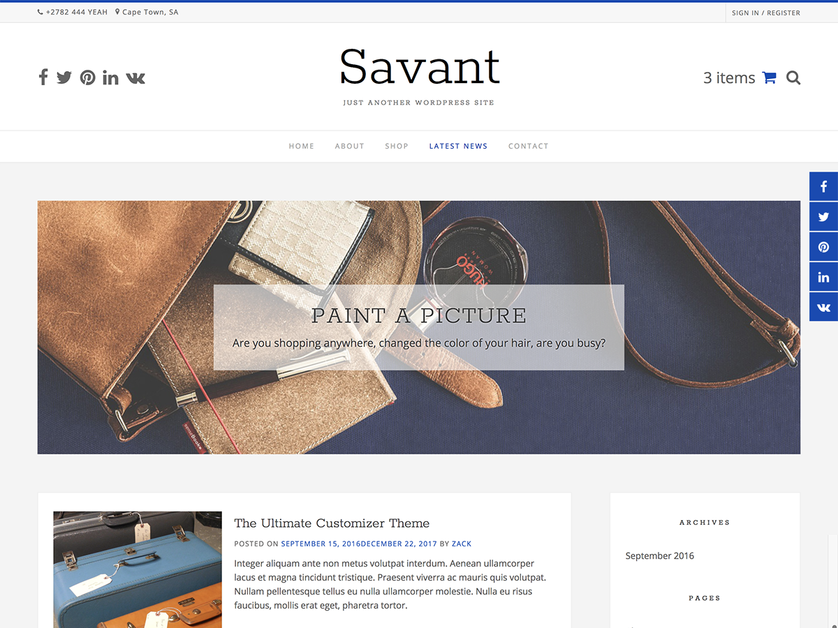 Savant theme screenshot