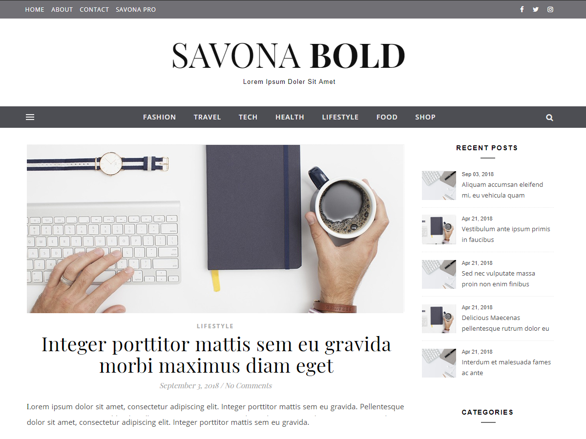 Savona Bold theme screenshot