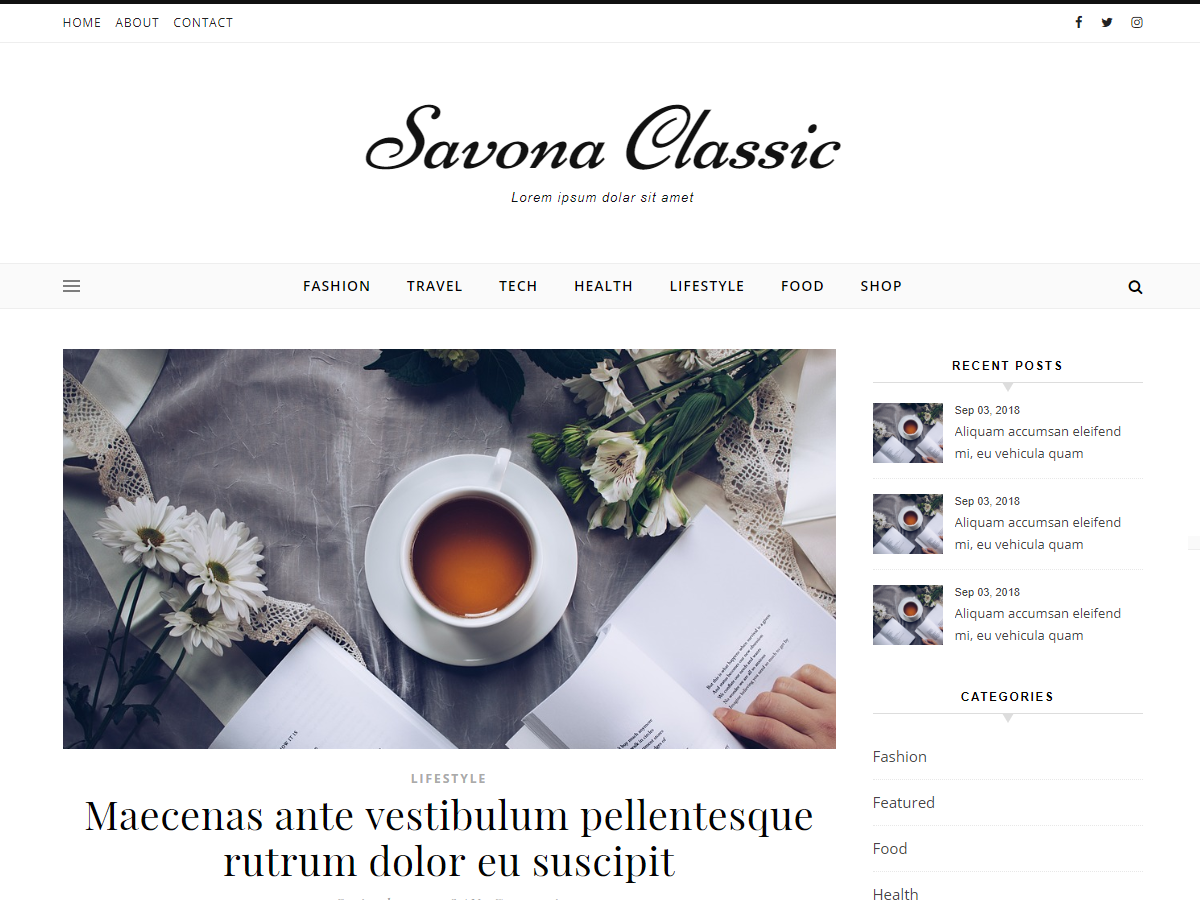 Savona Classic theme screenshot