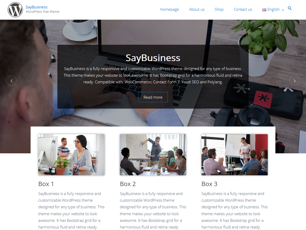 SayBusiness theme screenshot