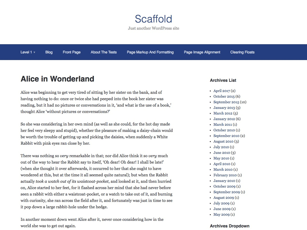 Scaffold theme screenshot