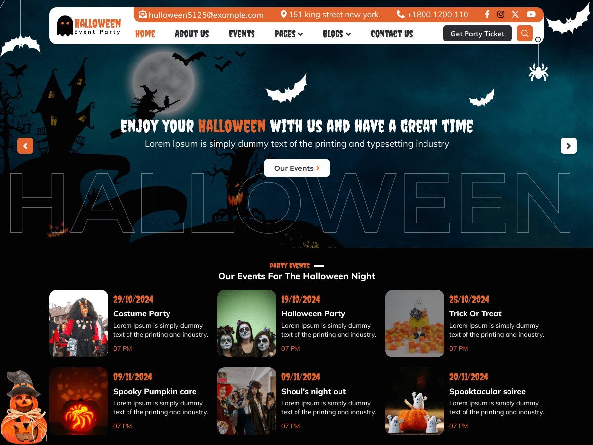 Scary Halloween theme screenshot