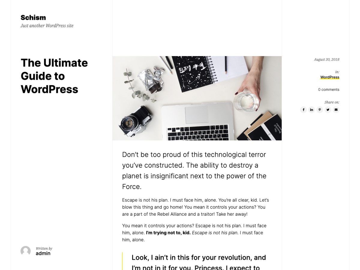 Schism theme screenshot