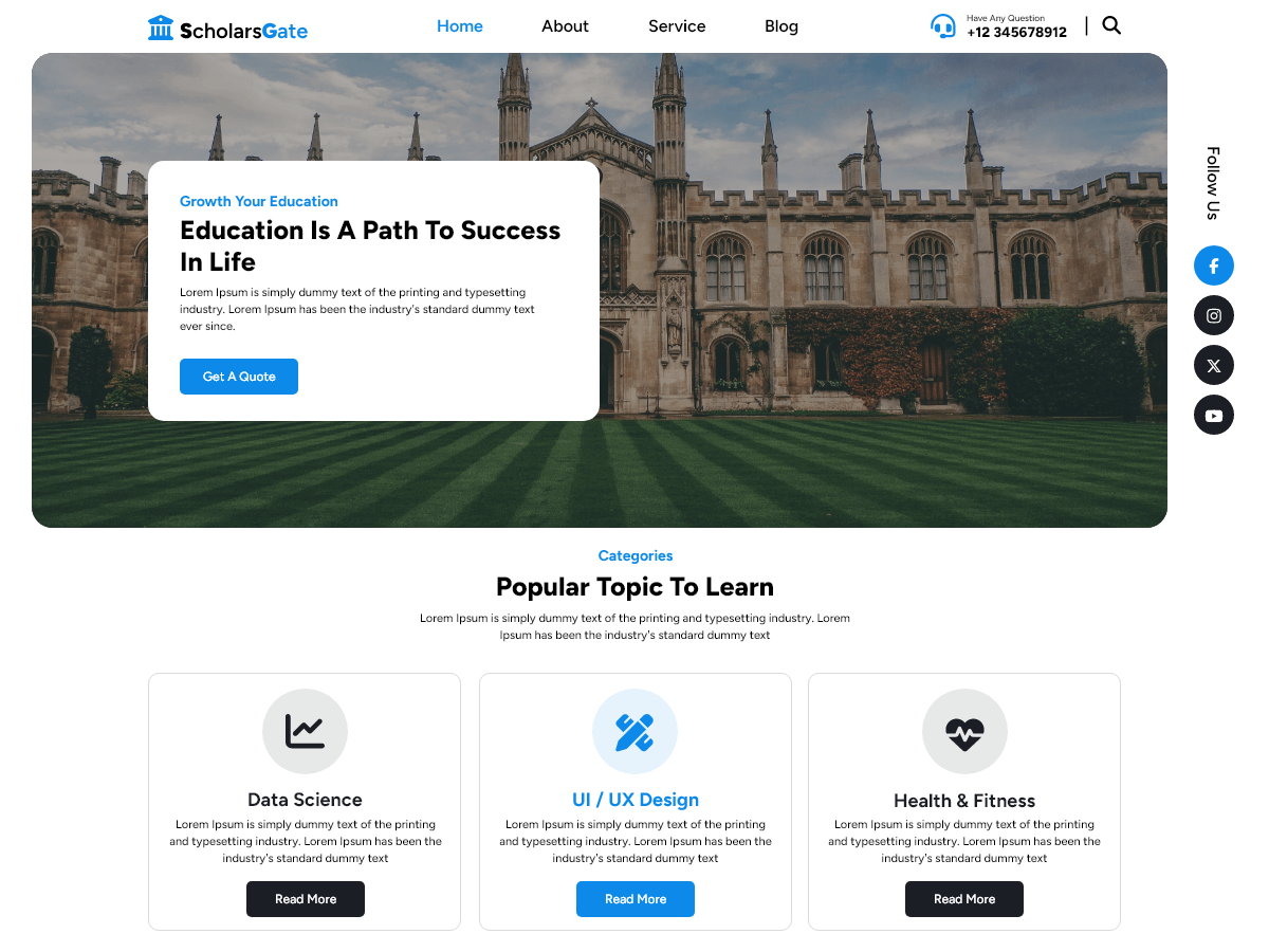 ScholarsGate theme screenshot