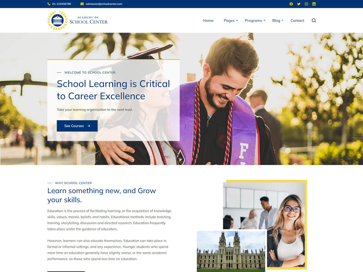 School Center theme screenshot