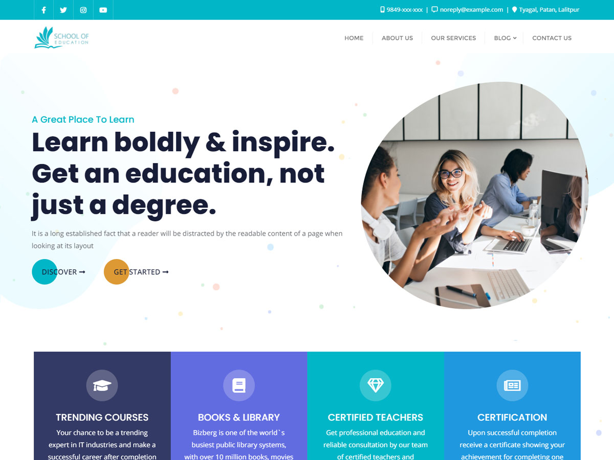 School of Education theme screenshot