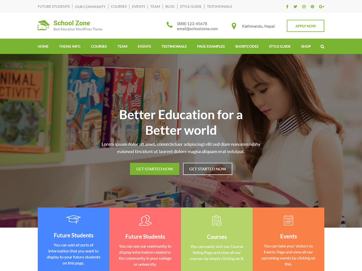 School Zone theme screenshot