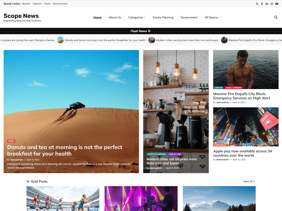 Scope News theme screenshot