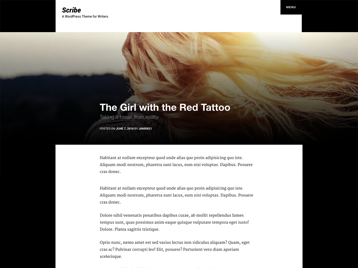 Scribe theme screenshot