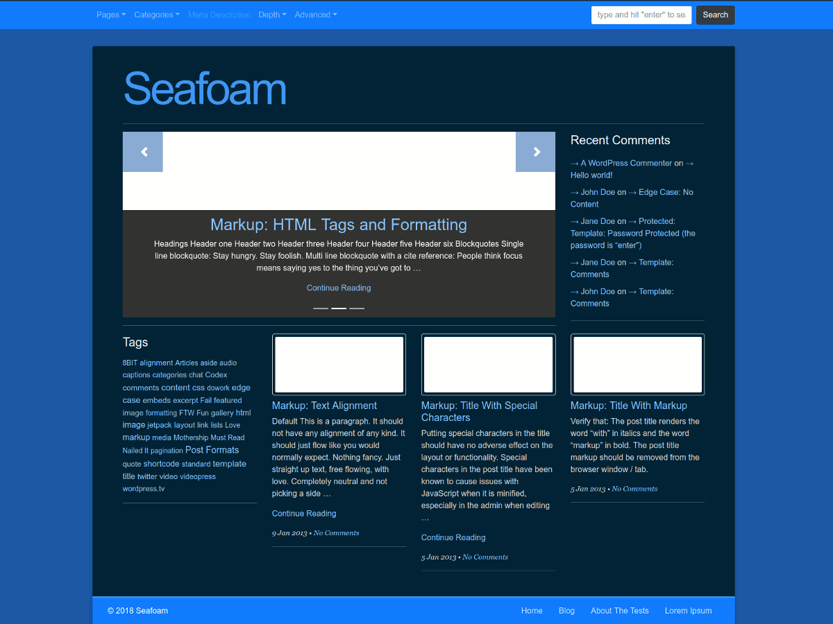 Seafoam theme screenshot