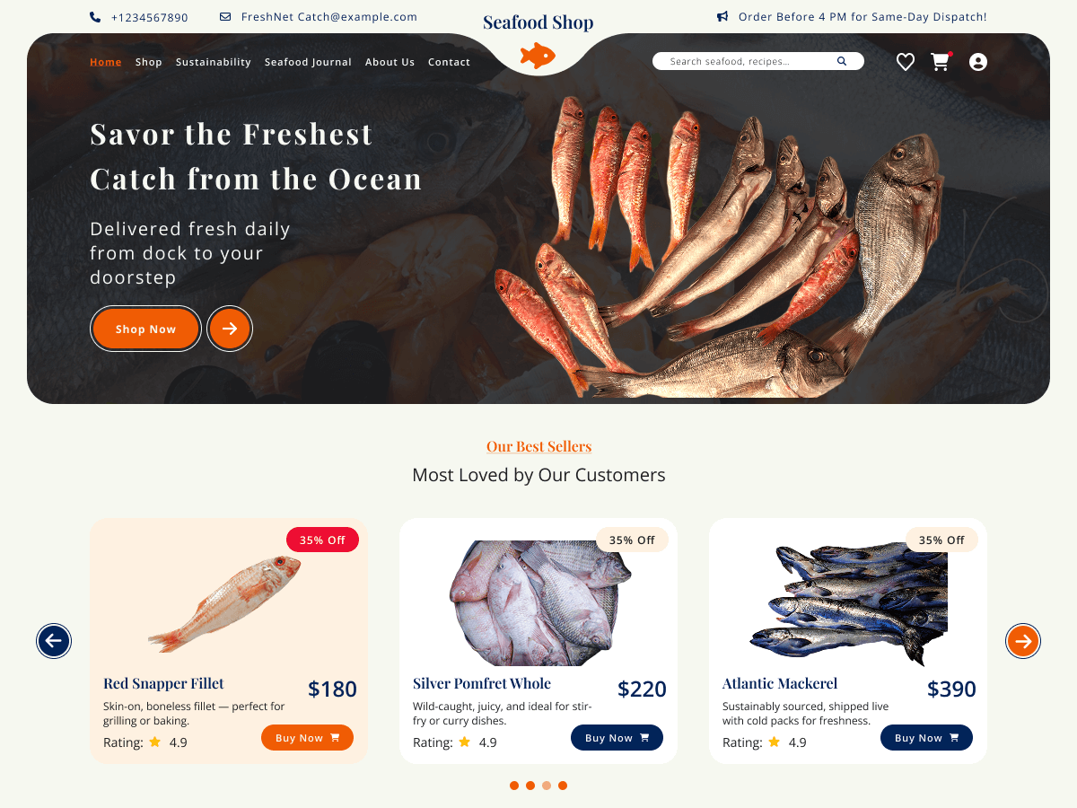 Seafood Shop theme screenshot