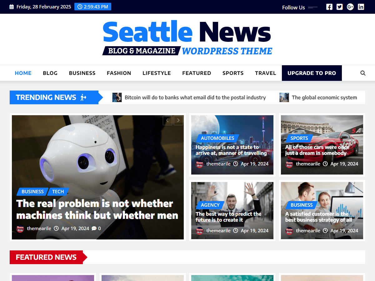 Seattle News theme screenshot