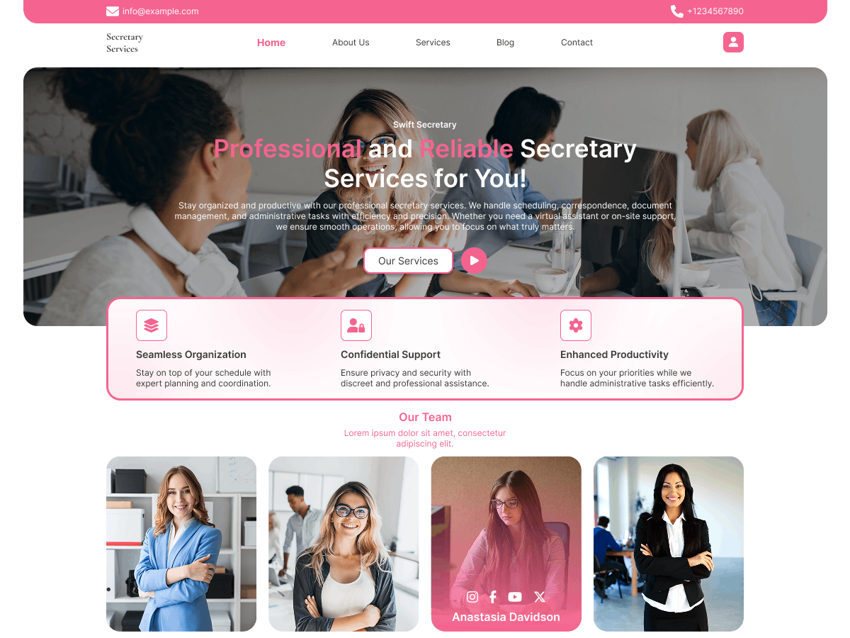 Secretary Services theme screenshot